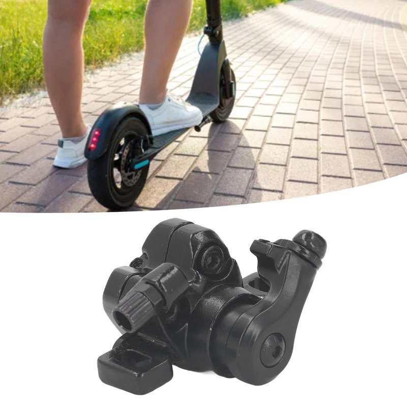 Fockety Electric Scooter Brake Caliper for, Aluminum Alloy Rear Disc Brake Caliper Pads for Electric Scooter Replacement Parts Electric Scooter Mechanical Disc Front Brake
