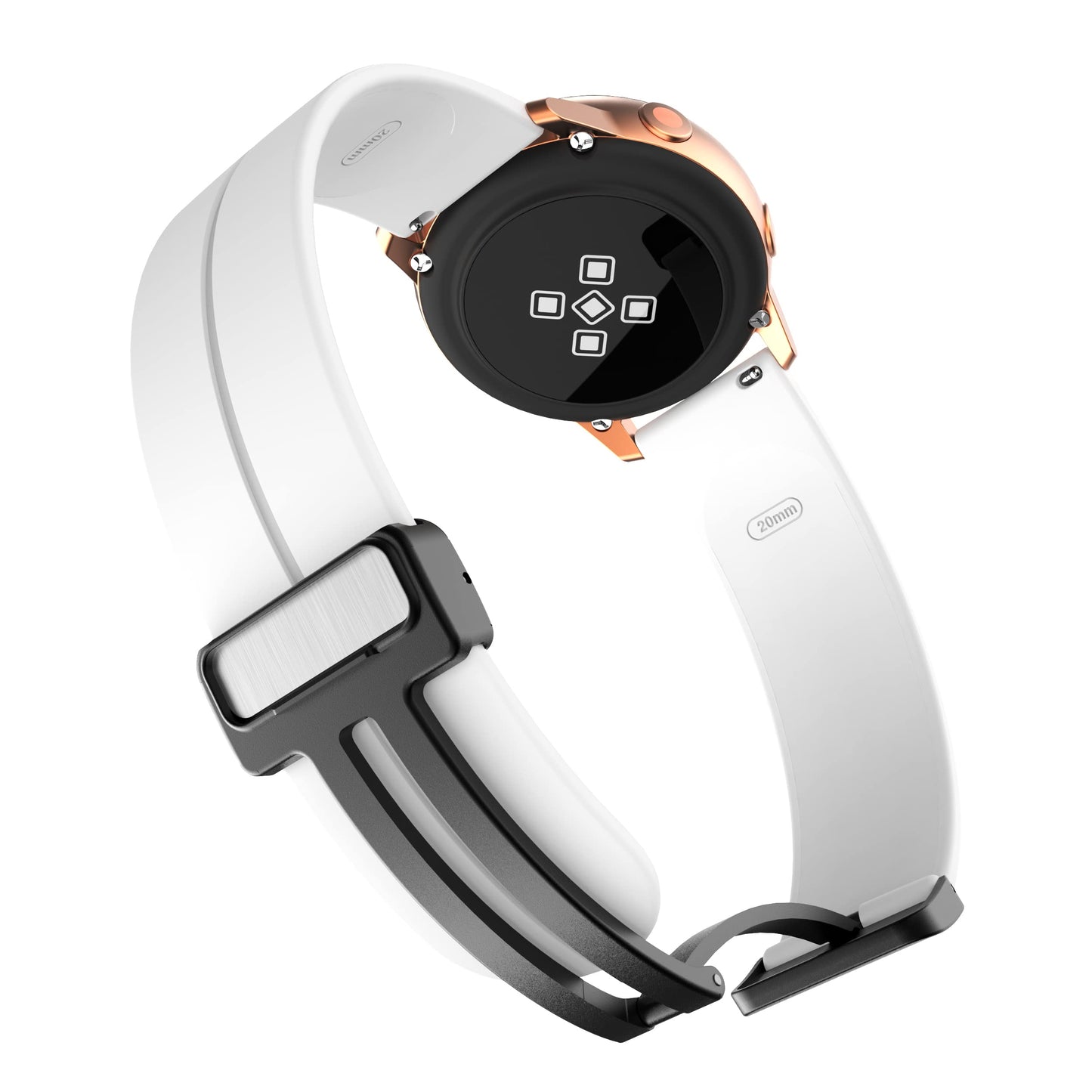 Lamshaw Compatible with Garmin Approach S44 Band, 20mm Quick Release Soft Silicone Sport Wristband Replacement Straps Compatible for Garmin Approach S50, S44, S42, S40 Smartwatch (White)