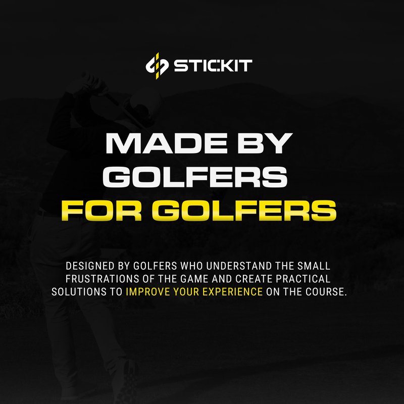STICKIT Magnetic Golf Towel - Ultra-Absorbent with Waffle Weave Microfiber - Golf Towel with Magnet for Bags, Clubs & Carts - Removes Dirt, Grass, & Debris from Club Face - 29” x 29” (Black)