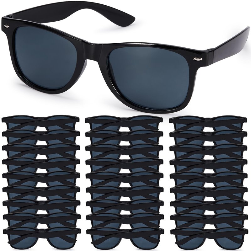 Jorpneost 36 Pack Black Sunglasses Bulk, Black Party Sunglasses with UV Protection for Party Favors, Beach, Pool, Weddings, Group Events & Celebrations