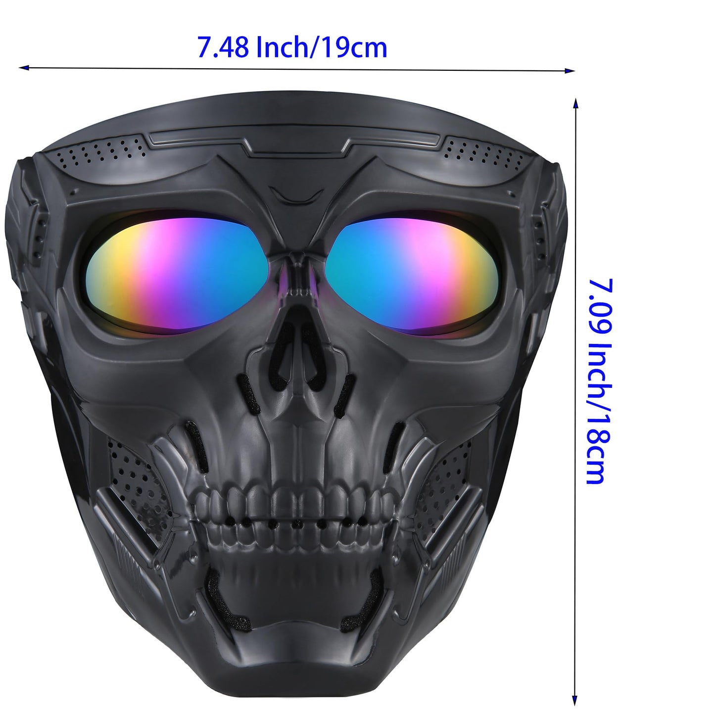 Airsoft Skull Mask Full Face Tactical Masks with PC Lens Eye Protection for Paintball Halloween Scary Masks,Motorcycle Goggles Racing Combat Tactical Military Goggles