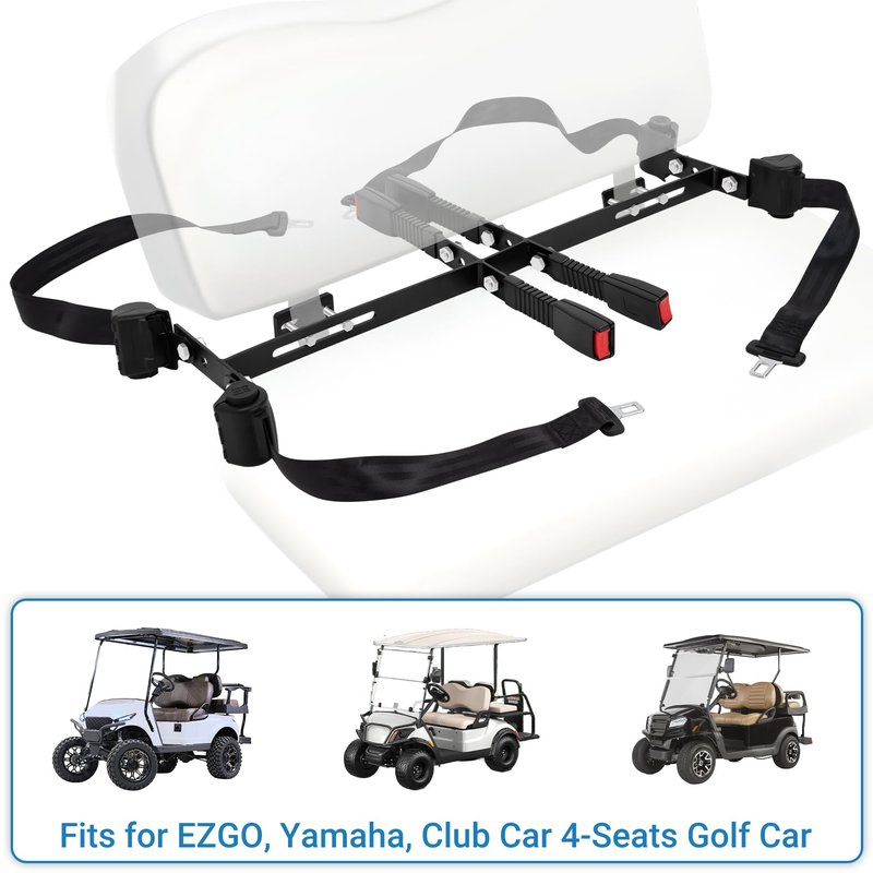 Toriexon Universal Golf Cart Seat Belt Kit, Seat Belts Kit 4 Passengers (2+2), Retractable Belts Max Length 47" Golf Cart Seat Belts Fits 4-Seats Golf Car for EZGO, Yamaha Club Car