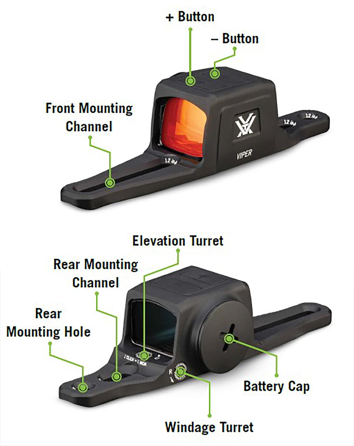 Vortex Viper SG Enclosed Micro Red Dot Sights (Black, One Size, Red Dot - Multi-Reticle)