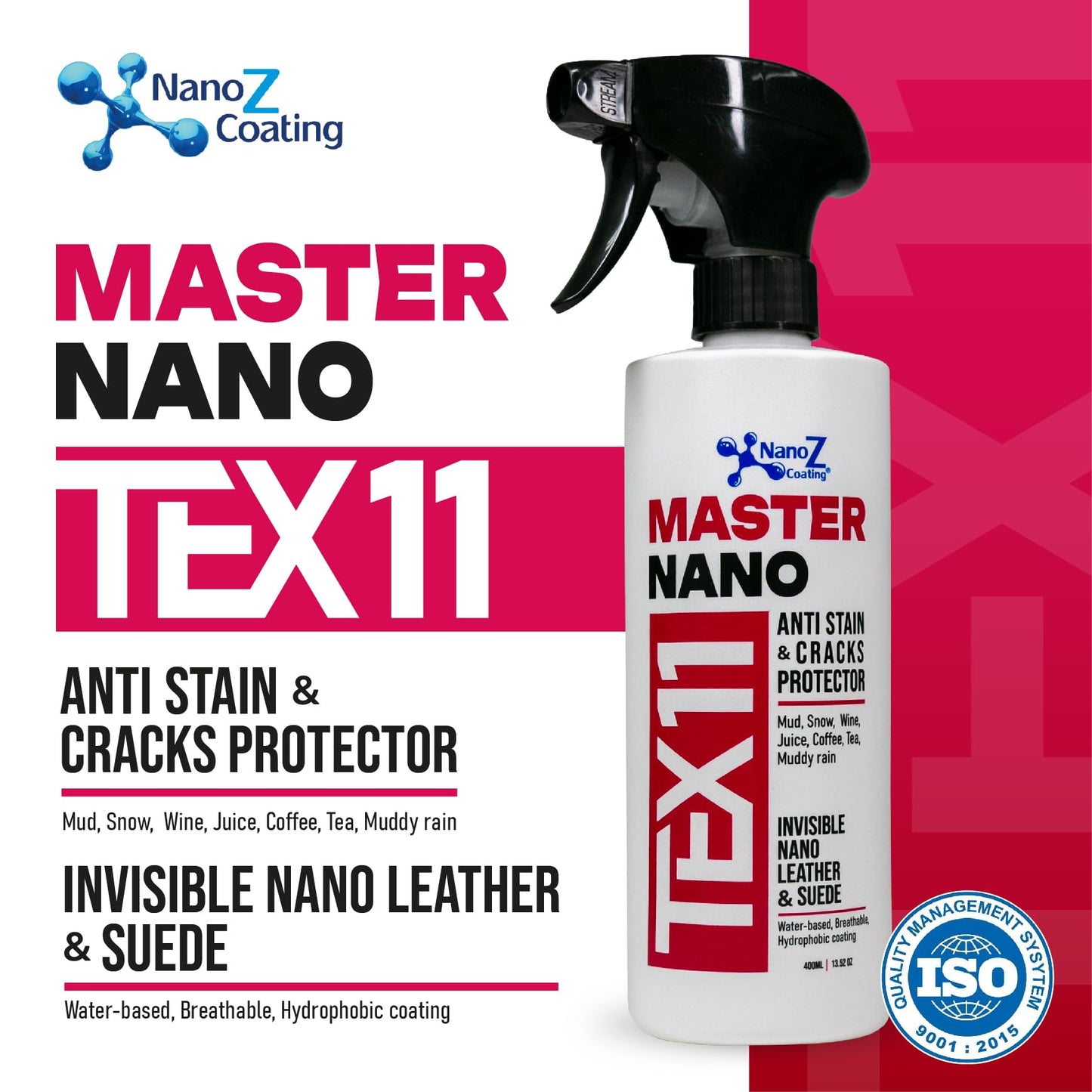 Eco-Friendly Nano Leather & Suede Protector Spray – Water-Based Hydrophobic Waterproof & Stain Repellent for Boots, Shoes, Jackets, Bags, Furniture & Car Seats – Invisible Protection (6.76 fl.oz)