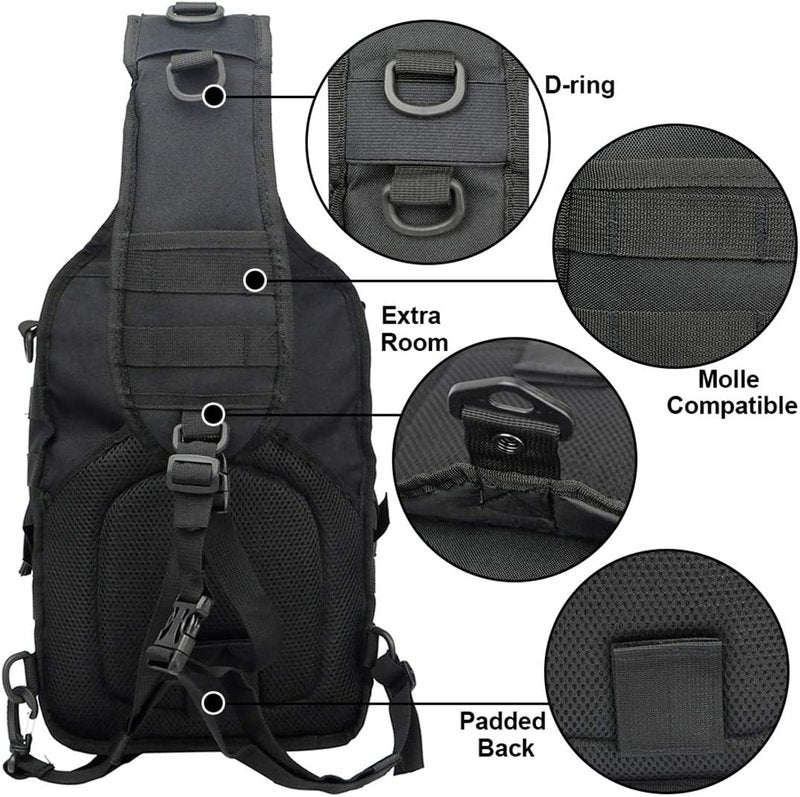 Tactical Sling Bag - Military Rover Shoulder Backpack | Waterproof EDC Assault Range Bag