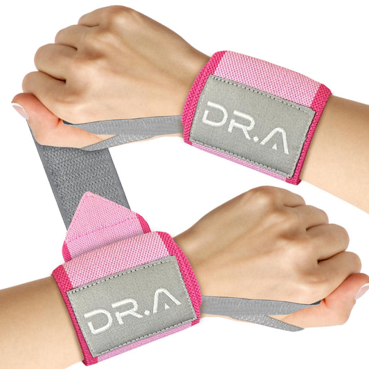 Doctor-Developed Gym Wrist Wraps, Wrist Straps for Weightlifting, Compression Wrist Bands With Thumb Loops, Gym Wrist Band for Men & Women, Tennis Wrist Support for Working Out & Sports Use (Pink)