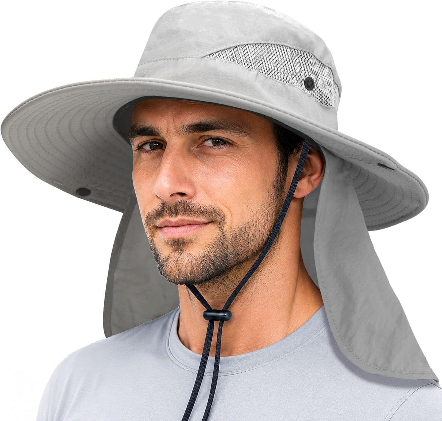 Sun Bucket Hats for Men & Women - UV Protection Wide Brim Fishing & Safari Hat | Adjustable Neck Flap