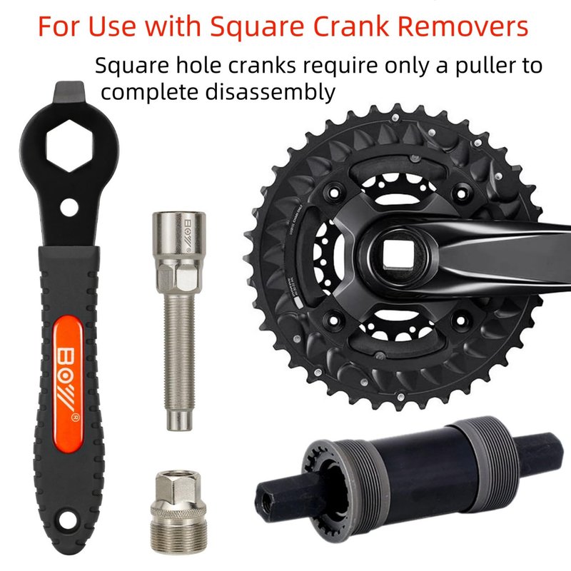 Phidinova Bike Crank Puller Tool Set, Bicycle Square Crank Remover Kit with Allen Wrench Square Taper, Spline, Compatible with ISIS Drive & Octalink Cranks Arm