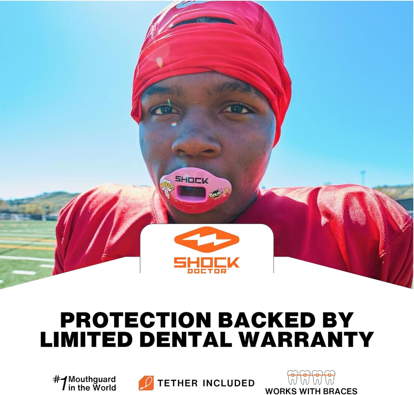 Kool Aid Lip Guard Mouth Guard | Max Air Flow, Full Protection for Braces - Instant Fit for Football, Hockey, Lacrosse