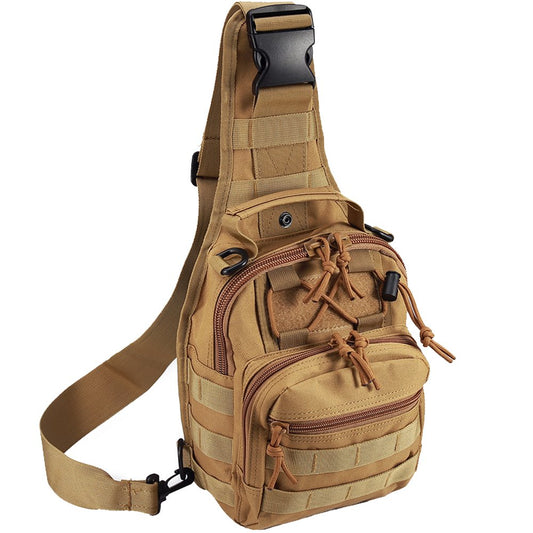 Tactical Shoulder Bag,1000D Outdoor Military Molle Sling Backpack Sport Chest Pack Daypack Bags for Camping, Hiking, Trekking, Rover Sling (Tan)