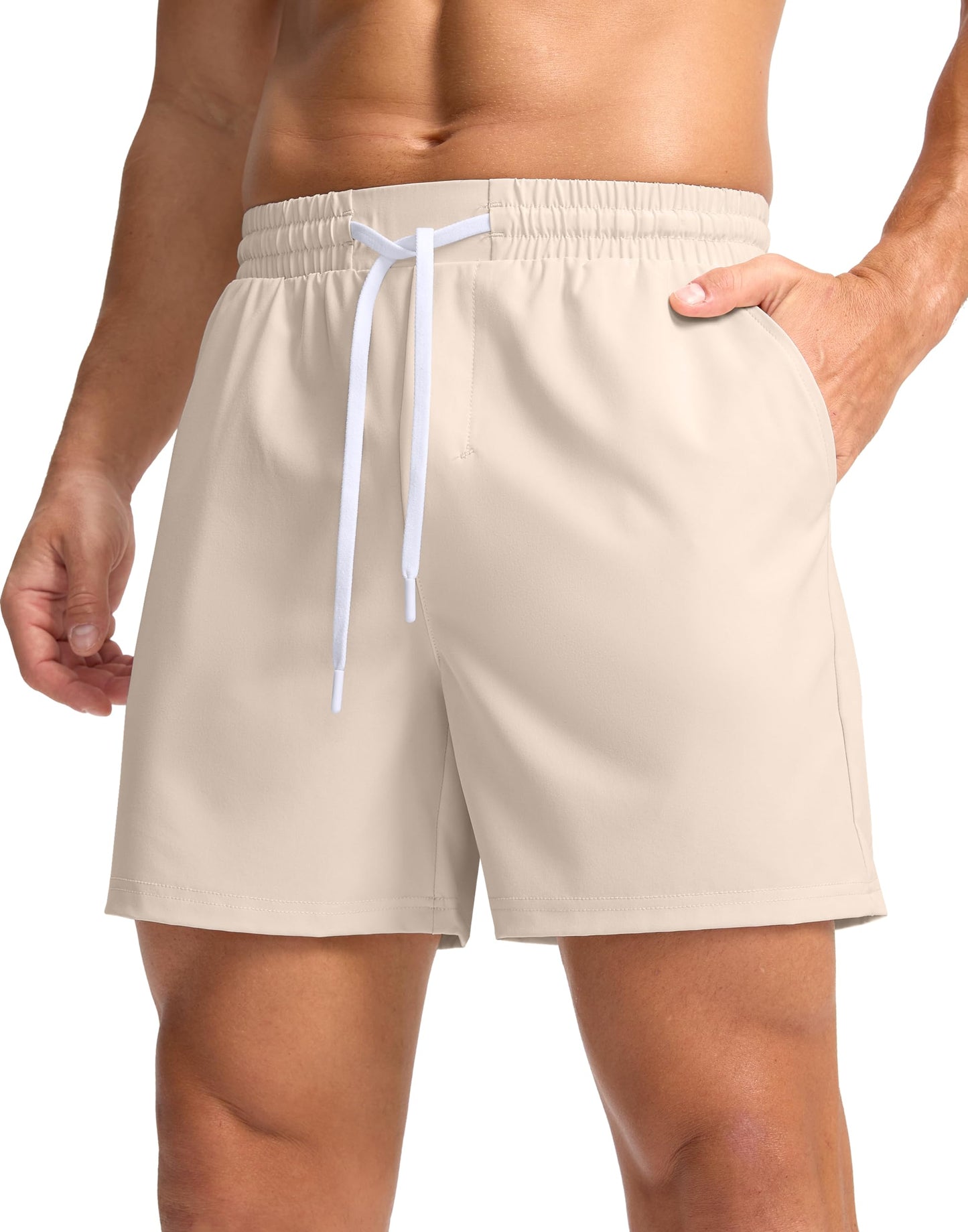 Soothfeel Men's Athletic Running Shorts with Zipper Pocket 5/7 Inch Quick Dry Tennis Shorts Gym Workout Shorts for Men