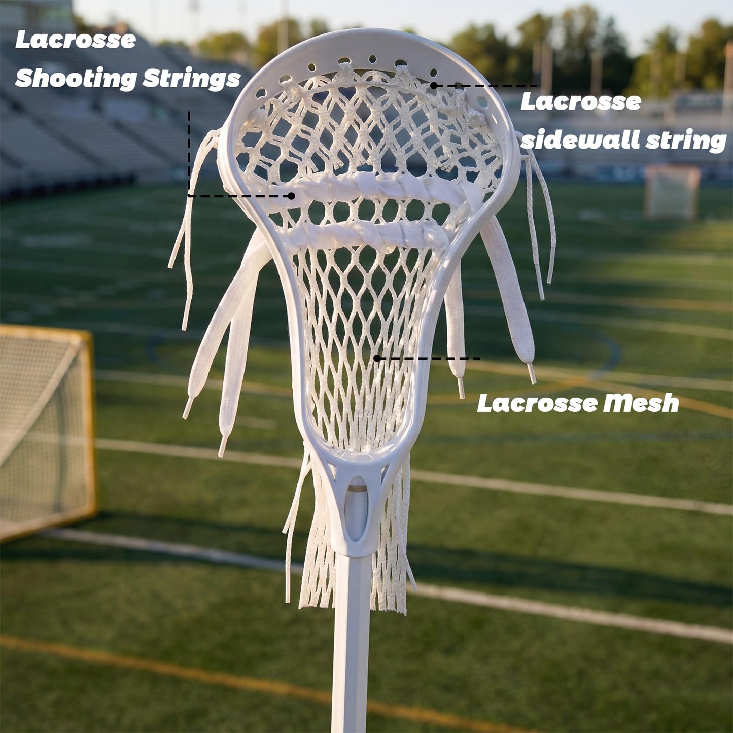 Thenshop 4 Pack 36 Pcs Lacrosse Stringing Kit Semi-Soft Mesh Shooting String Shooting Lace Kits for Most Lacrosse Net Replacement Fixing