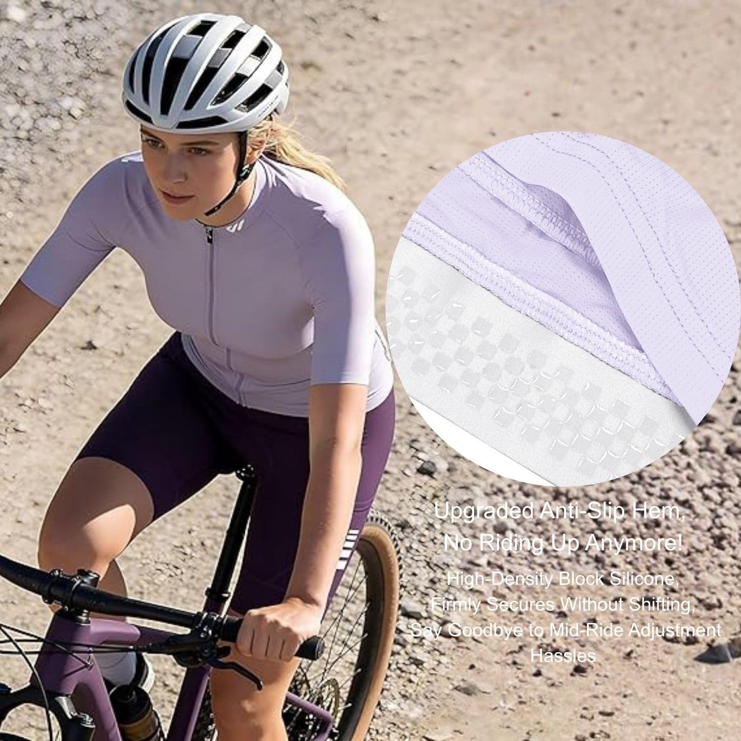Wulibike Cycling Jersey Women Short Sleeve,Bike Shirts for Women Biking Tops Breathable Cycle Bicycle Jerseys with Pockets Purple