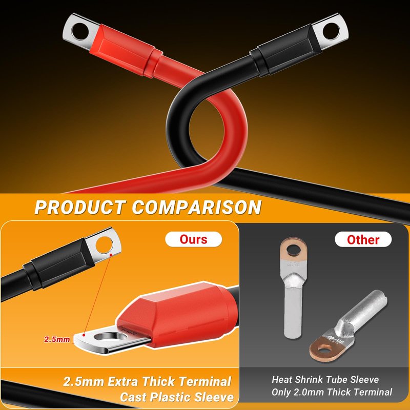 CLUBRALLY Golf Cart Battery Cables Power Wiring Kit, 4 Gauge Battery Cables for EZGO TXT 1994-Up 36 & 48 Volt Golf Carts