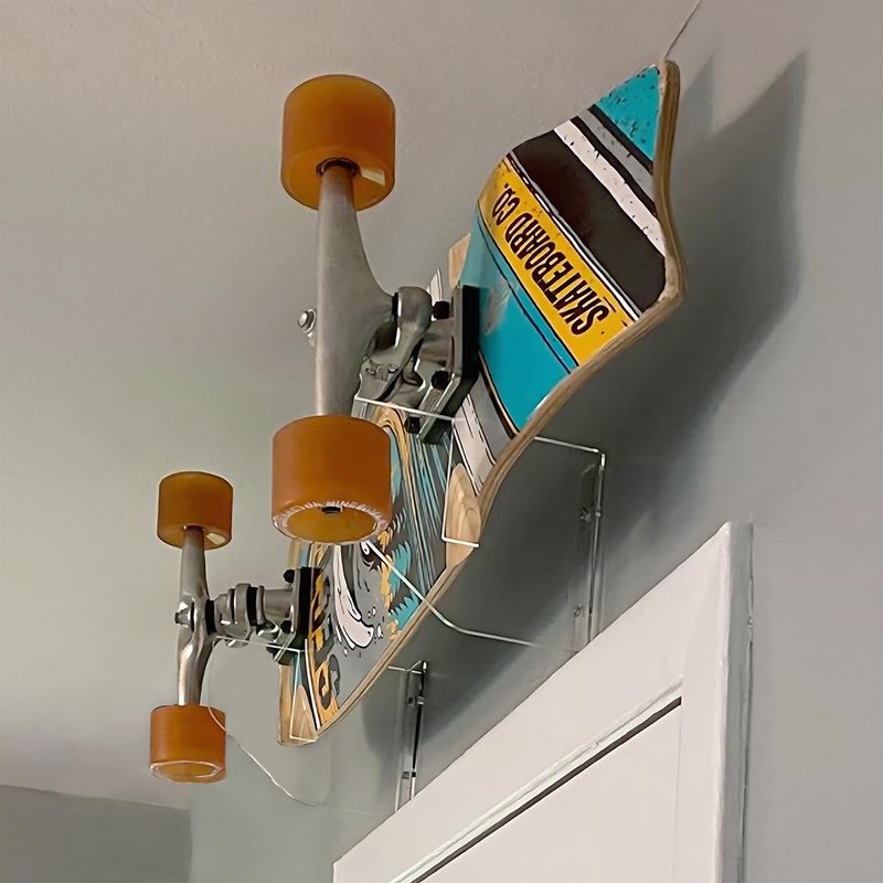 WANLIAN Skateboard Wall Mount Display Rack Skateboard Wall Rack Display Rack Hanger Rack Skateboard Wall Mount Bracket Deck Rack 1 Pair