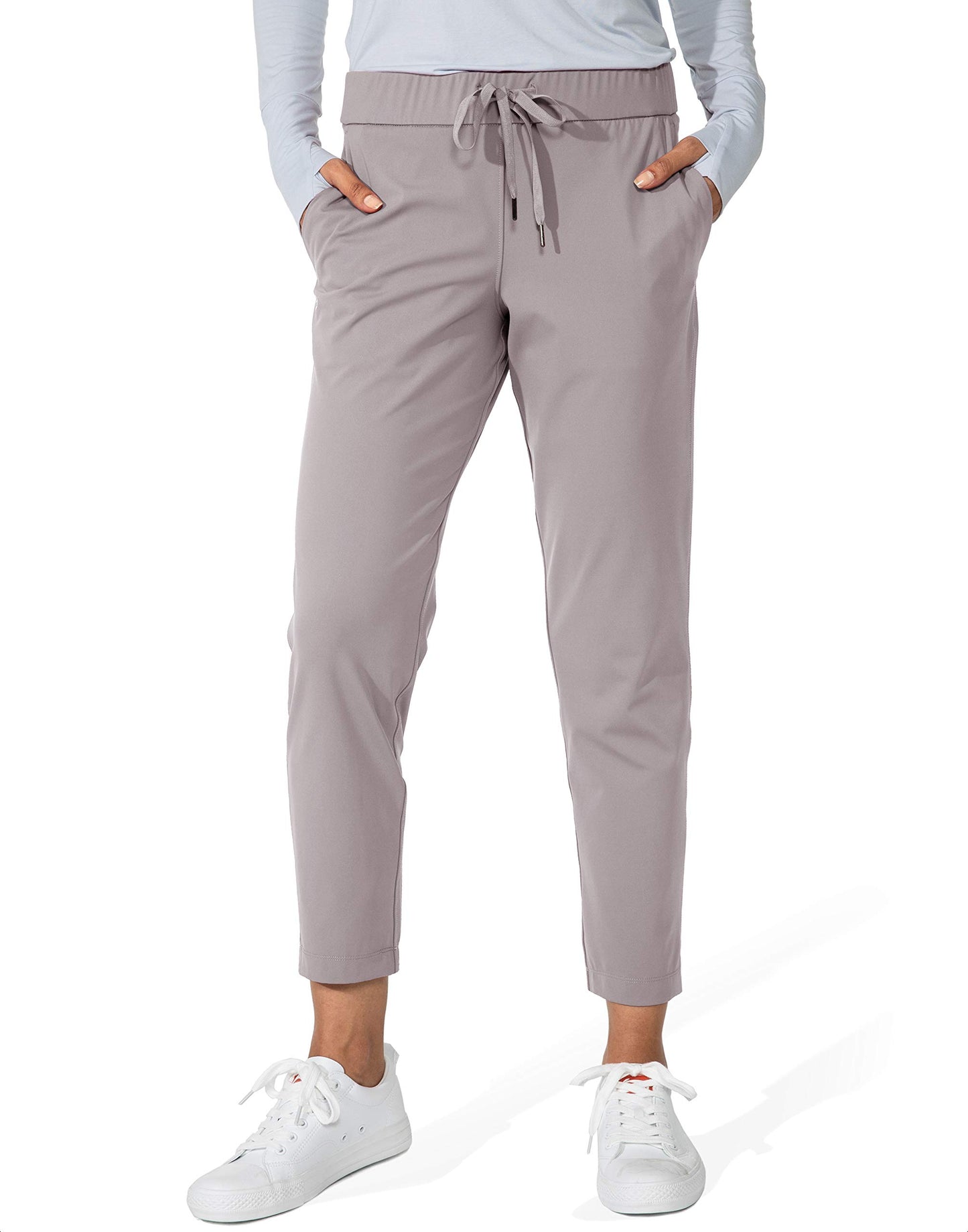 G Gradual Women's Pants with Deep Pockets 7/8 Stretch Sweatpants for Women Athletic, Golf, Lounge, Work (Dusty Grey, XX-Large)