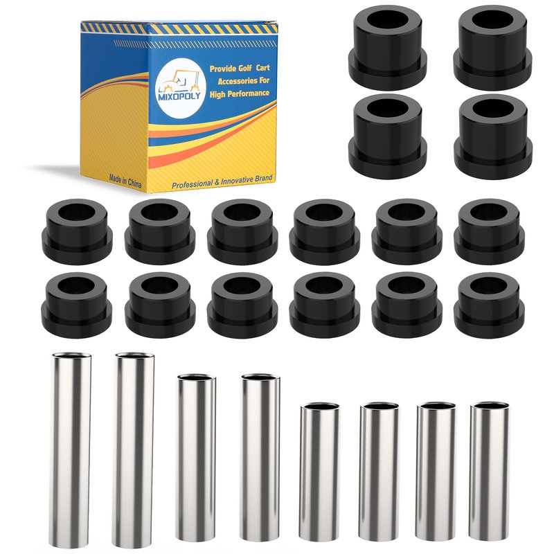 Mixopoly Front Leaf Spring and Upper A-Arm Bushing Sleeve Kit for Club Car DS Gas & Electric Golf Cart 1992-up, Replace OEM 1016346 1016349 1016350