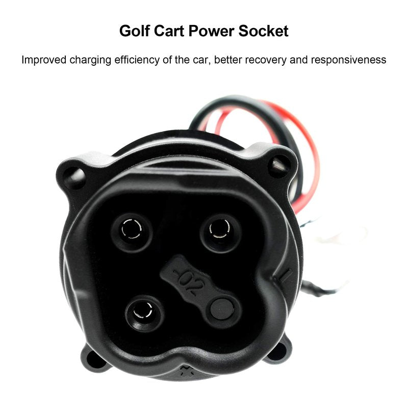 48V MAC DC Charger Plug Powerwise Receptacle Fits for Yamaha Electric G29 2008-2010 Replace JR1-H235A-00 JW2-H6181-02
