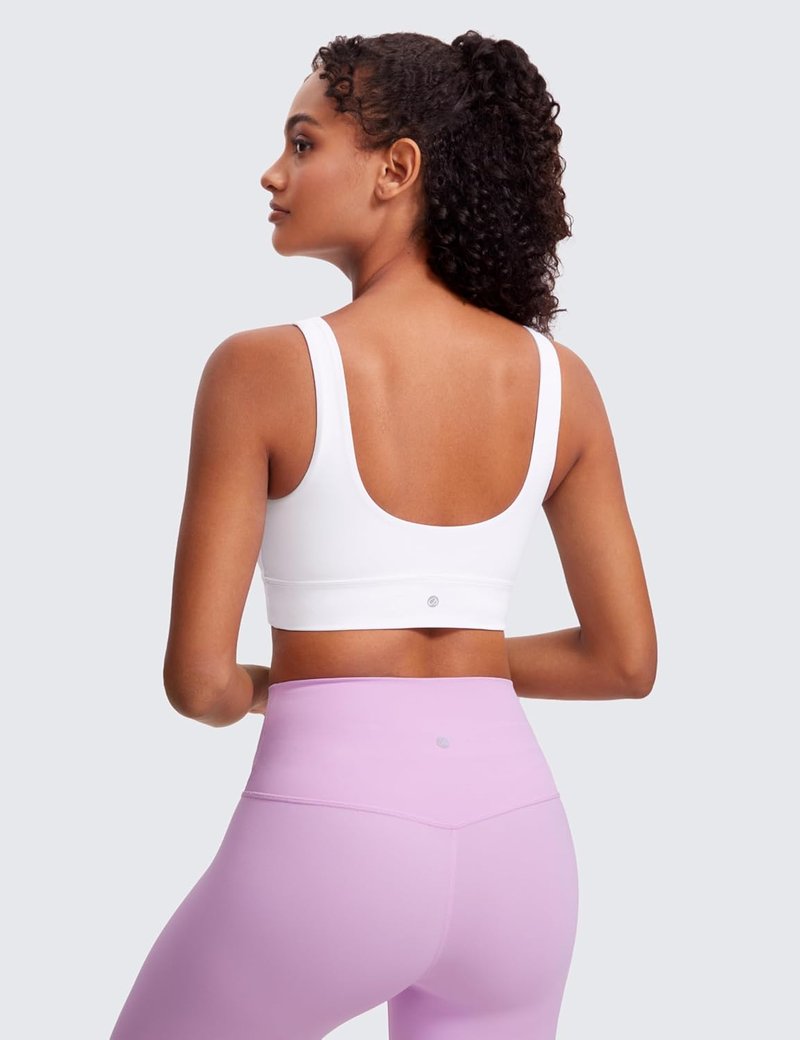 Butterluxe U Back Longline Sports Bra for Women - Scoop Neck Padded Yoga Crop Top | Comfortable Fit
