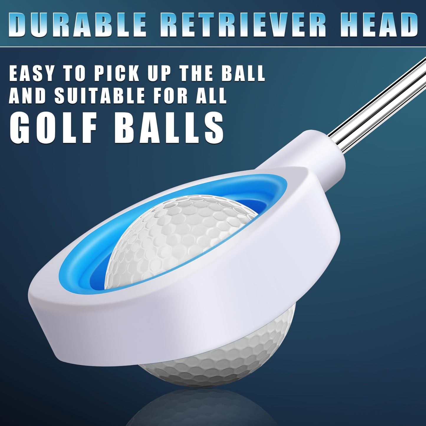 CHAMPKEY Golf Ball Retriever - Premium Stainless Steel Telescopic Golf Ball Picker