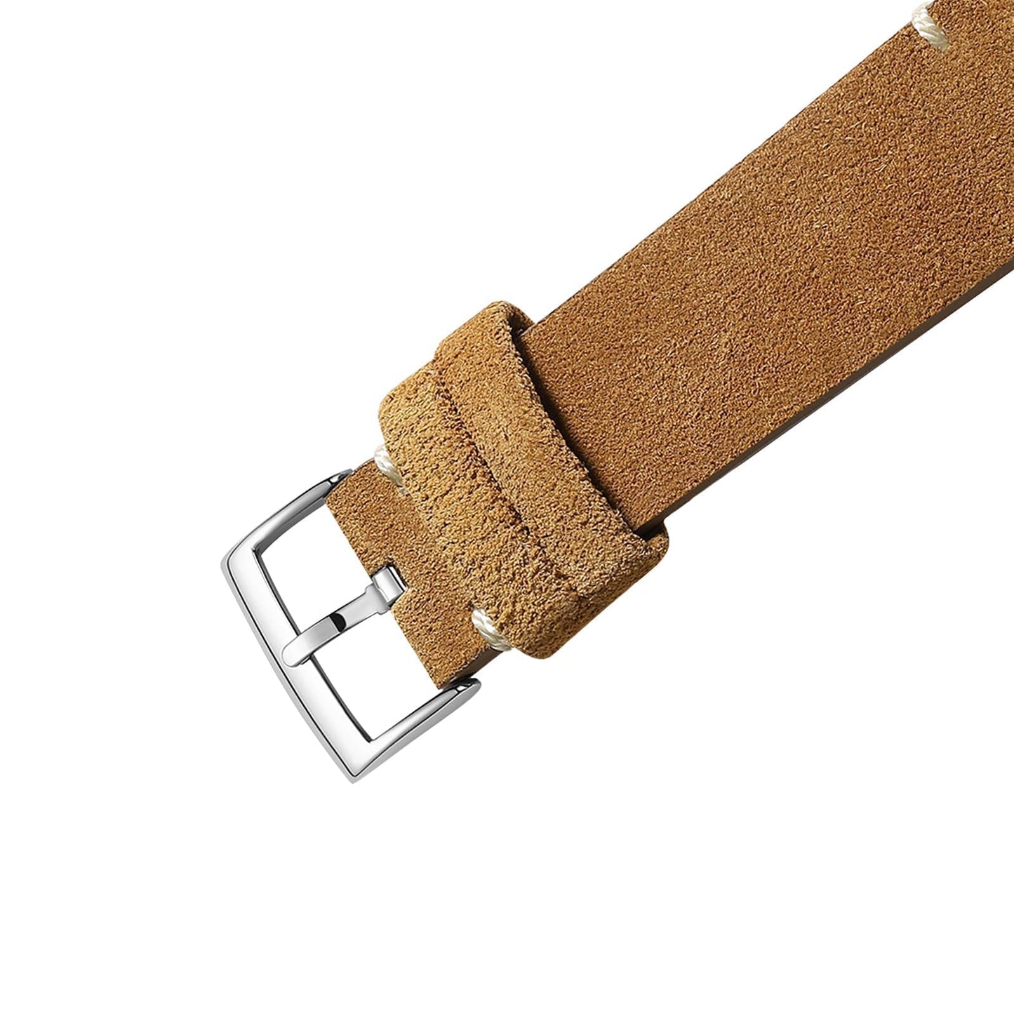 ADDIESDIVE Vintage Suede Watch Strap 20 mm Quick Release Brown Leather Watch Bands Genuine Leather Watch Straps for Men Women Stainless Steel Buckle