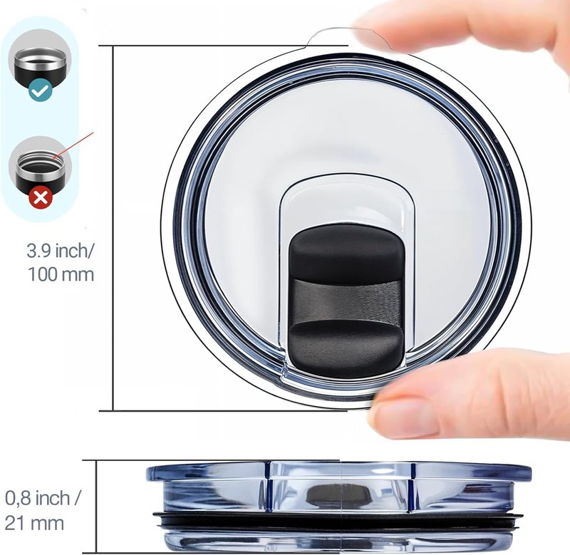 Replacement for Yeti 30 oz Tumbler Lid, for Yeti Coffee Cup (14 oz) Mug, Spill Proof Cup Lids Covers with Magnetic Slider Switch, BPA Free – Not Leakproof (2 Packs)