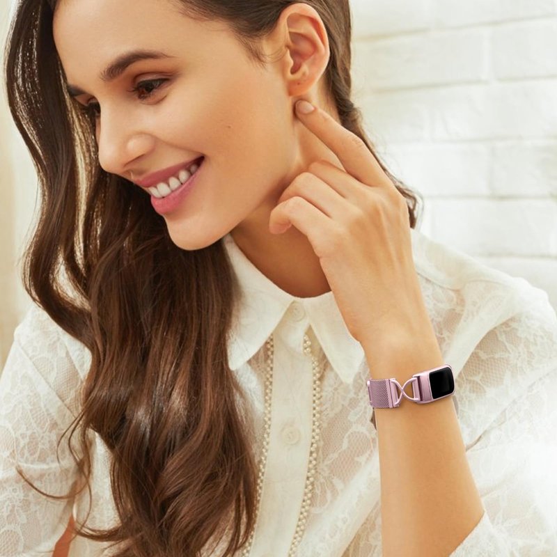 JKD Cute Bands Compatible with Fitbit Charge 6/Charge 5 Band Women Men, Soft Milanese Metal Solo Loop Wiristbands Replacement Bands for Fitbit Charge 5/Charge 6 Fitness Tracker Accessory, Royalgold