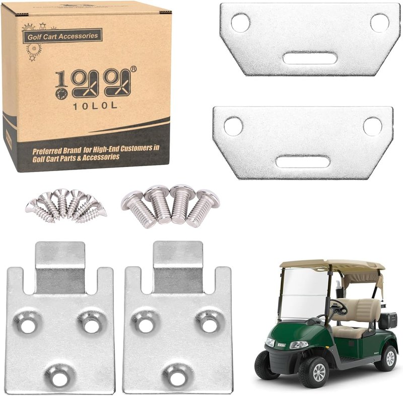 10L0L Golf Cart Seat Bottom Hinge Plate for EZGO RXV 2008-up Gas & Electric, 2 Set, OEM# 71610-G01, 602558