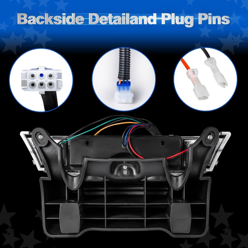 NOKINS Club Car Precedent Light Kit with Bumper for Club Car Precedent 2004-UP Electric Gas Golf Cart - 12V LED Headlight & Turn Signal Light(Fit #102524800/1025248-01) (Single Front Light)
