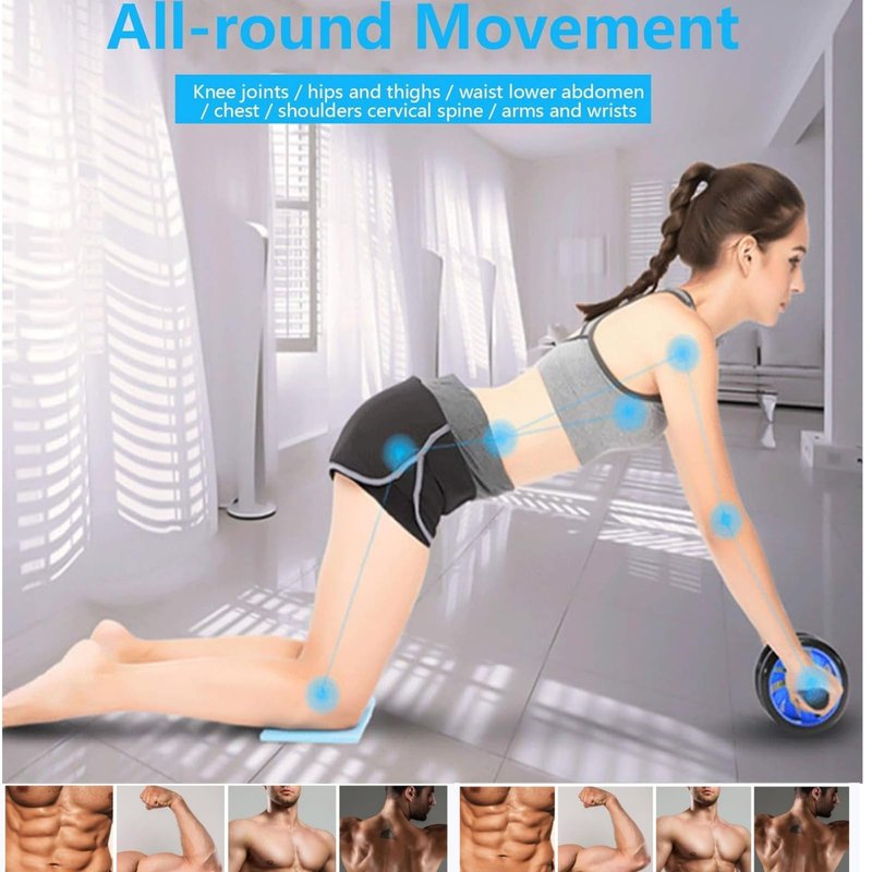 Ab Roller Wheel, Abdominal Wheel for Abdominal Exercise Machine, Arespark Home Gym Equipment for Core Workout, No Noise Ab Roller Exercise Equipment with Knee Mat and Foam Handle (5-black)