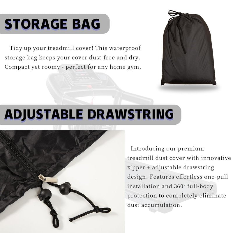 Treadmill Cover Waterproof Outdoor,78.7X59X37.4In,Gym Exercise Fitness Foldable Equipment Home Sunscreen Protective Accessories Storage Multifunctional Covers (Black, 78.7X59X37.4)