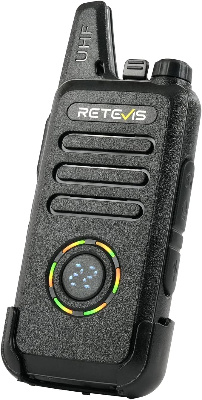Retevis RT22S Rechargeable Long Range Walkie Talkies - 2 Way Radios with Earpiece & Mic Set | 6 Pack with Multi Gang Charger
