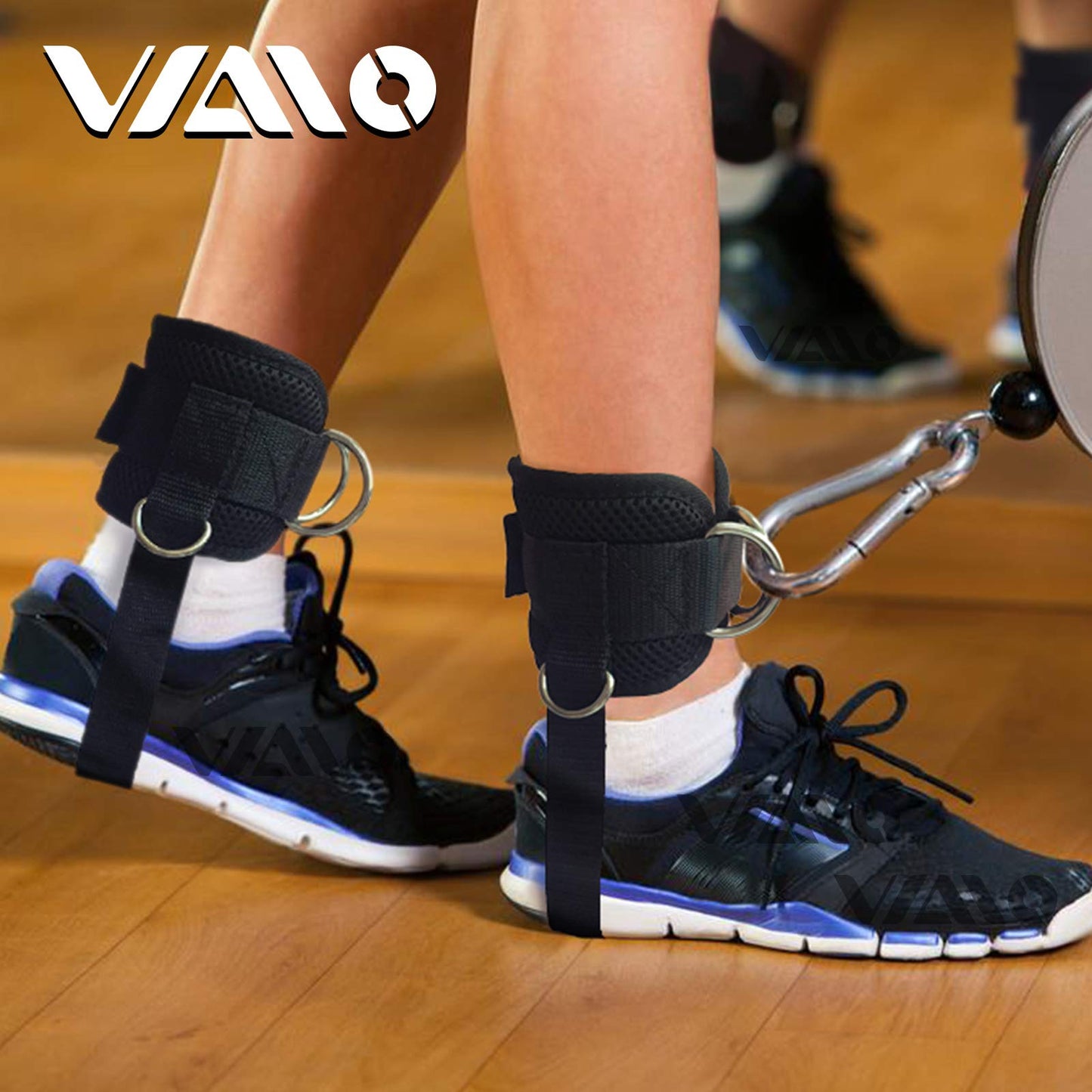 VAIIO Ankle Straps for Cable Machines,Adjustable Comfort fit Neoprene, Reinforce Double D-Ring - Premium Ankle Cuffs to Improve Abdominal Muscles, Lift The Butts, Tone The Legs for Men & Women