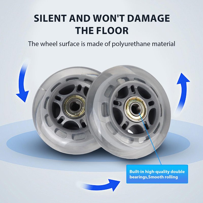 3 Inch Inline Skate Wheels with Bearings, Washers and Wrenches Complete Repair Set for for Indoor Outdoor (4)