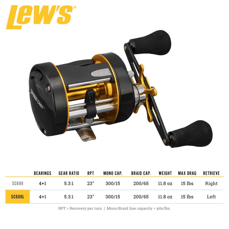Lew's Speed Cast 5.3:1 Left Hand Casting Reel