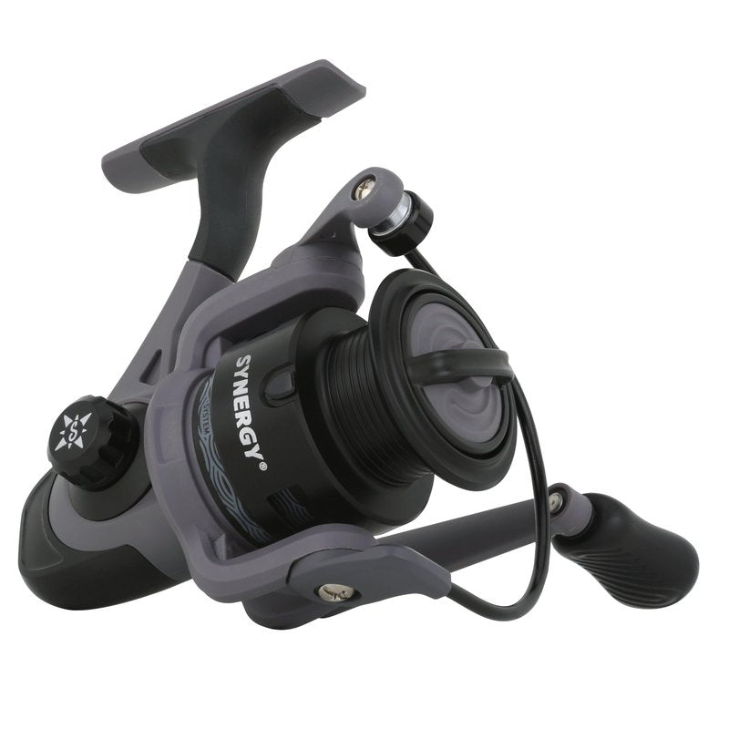 Shakespeare Synergy Spinning Fishing Reel, Size 30, Lightweight Aluminum Spool, Molded Soft-Touch Grips, Pre-spooled with Stren Line