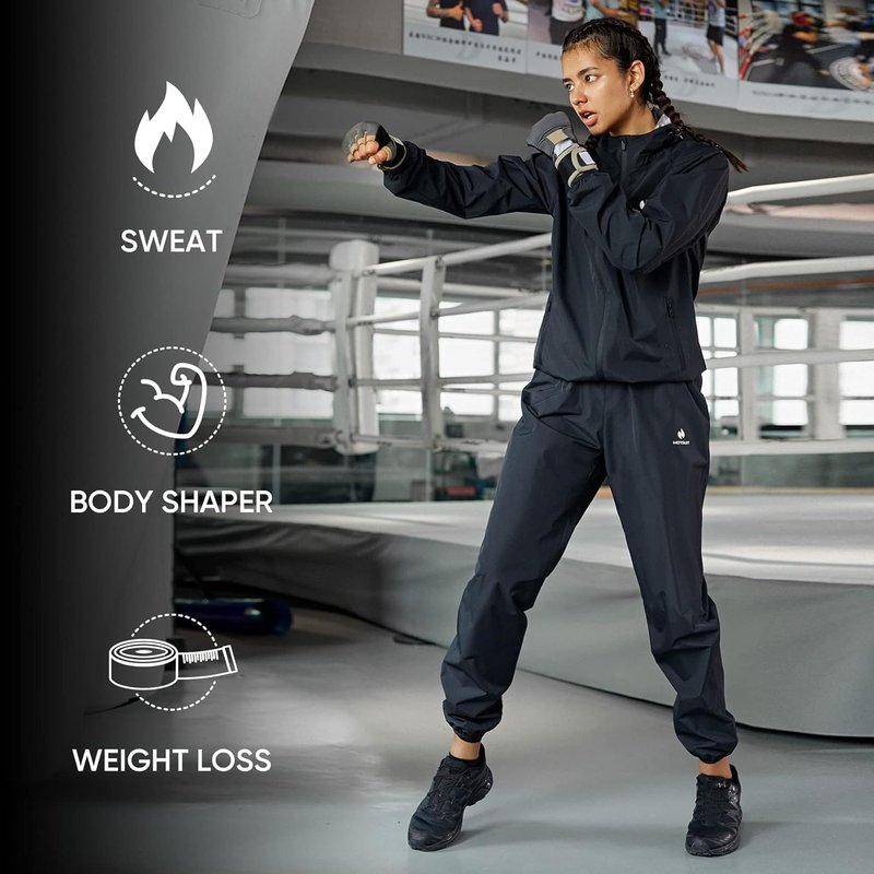 Sauna Suit for Women - Machine Washable Sweat Jacket & Pants | Anti-Rip Workout Gear