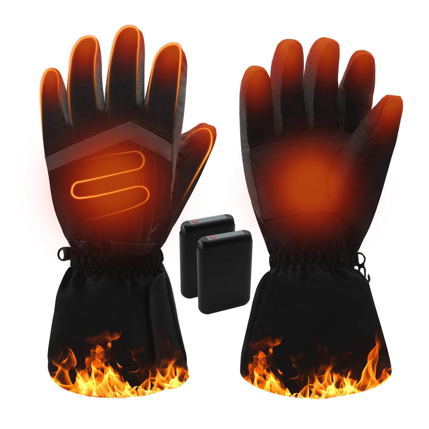 MMlove Heated Gloves, 5V 5000mAh Rechargeable Heated Gloves for Men,Electric Waterproof & Windproof Winter Motorcycle Warm Gloves with Touchscreen for Cycling Skiing Hiking Camping Working