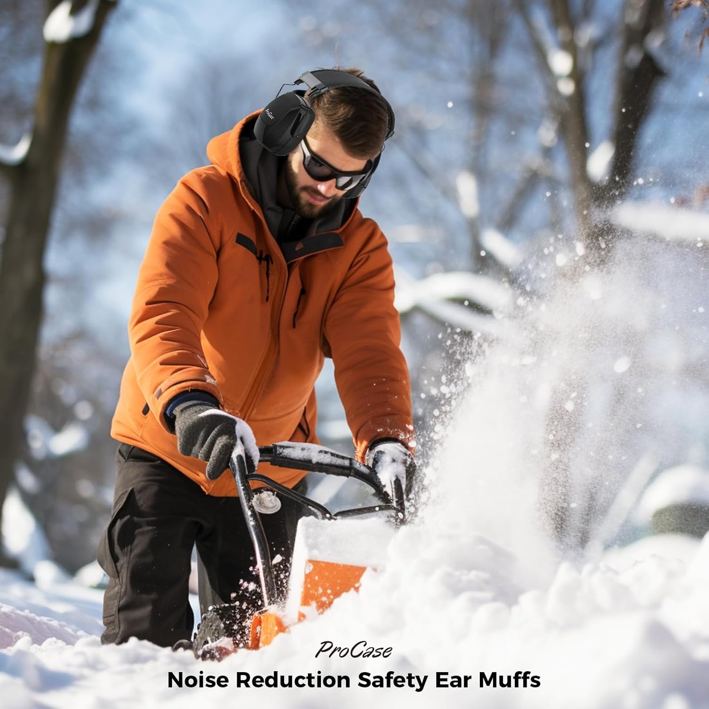 ProCase Noise Cancelling Ear Muffs - SNR 33dB Hearing Protection Headphones for Work & Shooting | Black