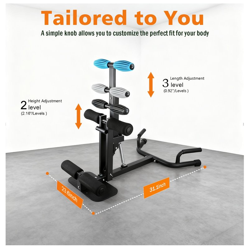 Adjustable Squat Machine for Women, Glutes Trainer for Home Gym, 4-Level Resistance Leg & Core Workout Equipment with Deep Squat Support, 300 lbs Capacity