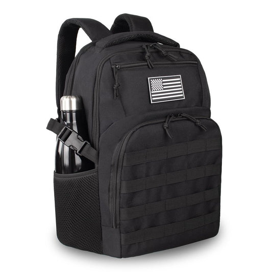 TBNBO Military Tactical Backpack for Travel Hiking,Black Backpack for Men with Bottle Holder, 30L Small Laptop Backpack for Work, Men's Assault Bag Back Pack