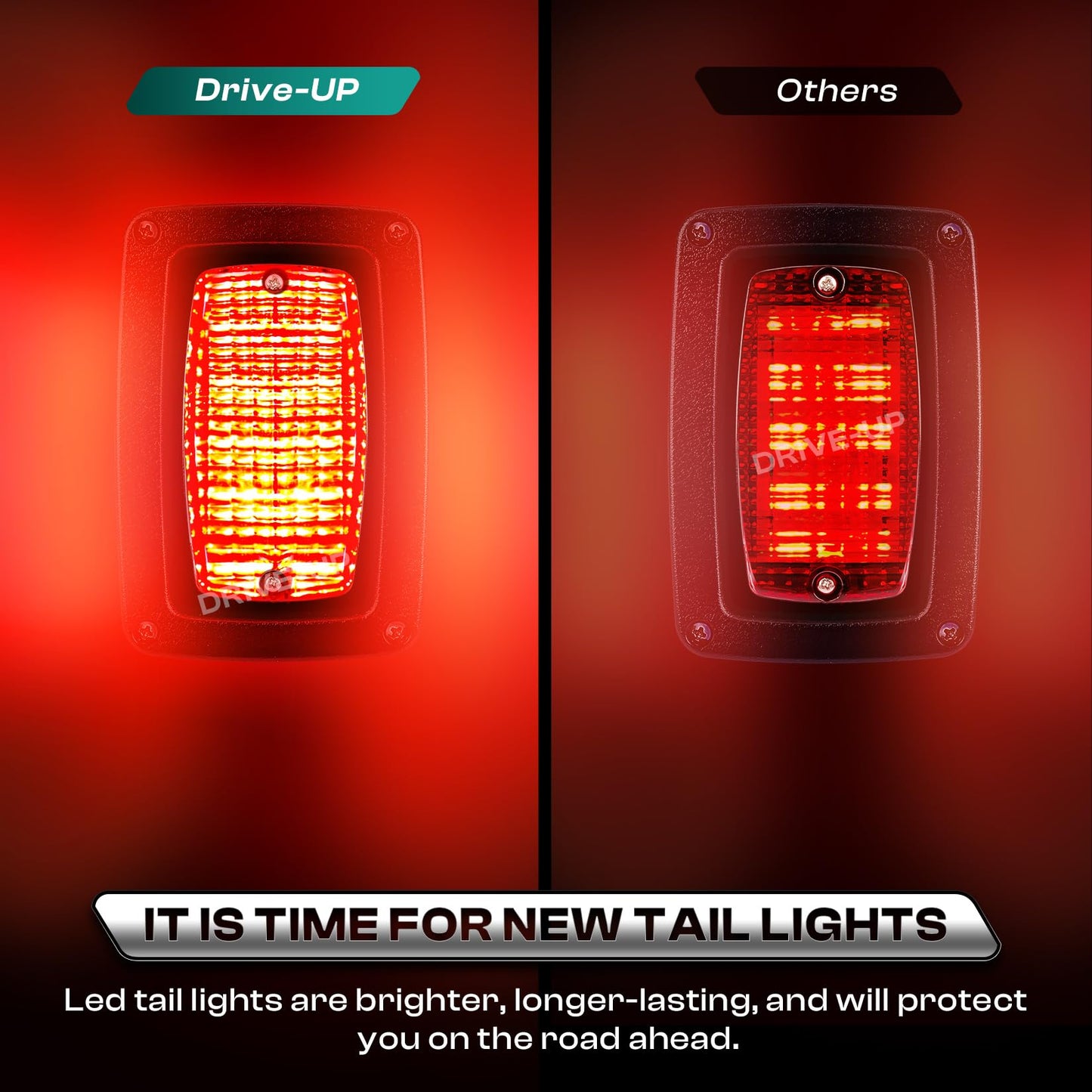 DRIVE UP LED Tail Light Kit for Club Car DS 1982-Up Golf Cart with 3 Wire Club Car Taillights OEM1017035