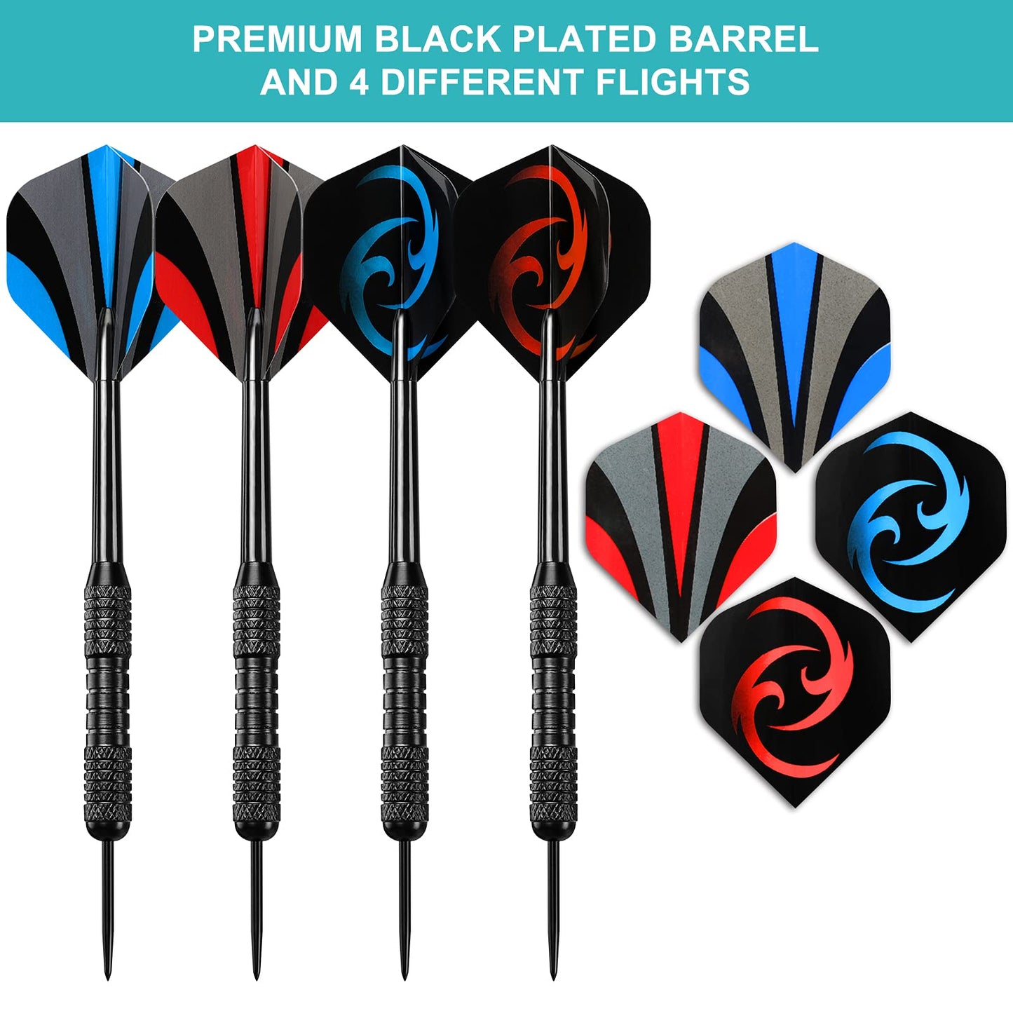 Accmor Darts Metal Tip Set, 12 Pack Steel Tip Darts Darts Set, 24 Grams Professional Metal Darts