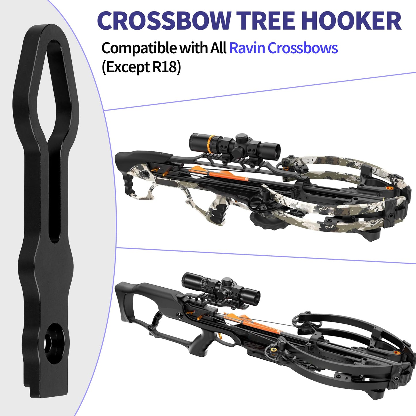 Dinlon Saddle Quiver Holder Crossbow Hanger, Tree Hooker Compatible with All Ravin Crossbows Models(Except R18), Crossbow Holder for Tree Stand Fit for Ravin Accessories, Hunting Crossbow Accessories