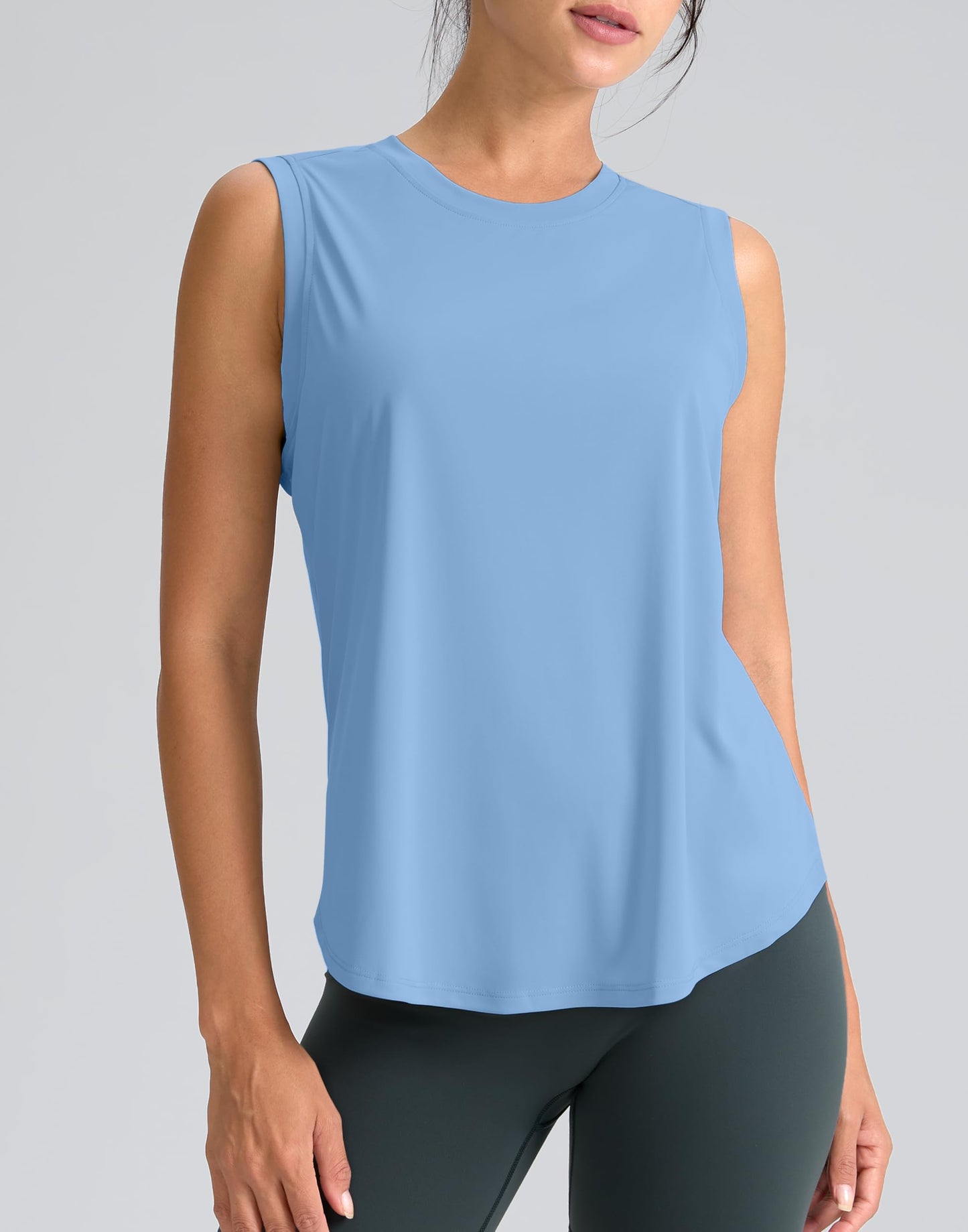 SANTINY Womens Workout Tank Top Lightweight Athletic Gym Yoga Running Shirt