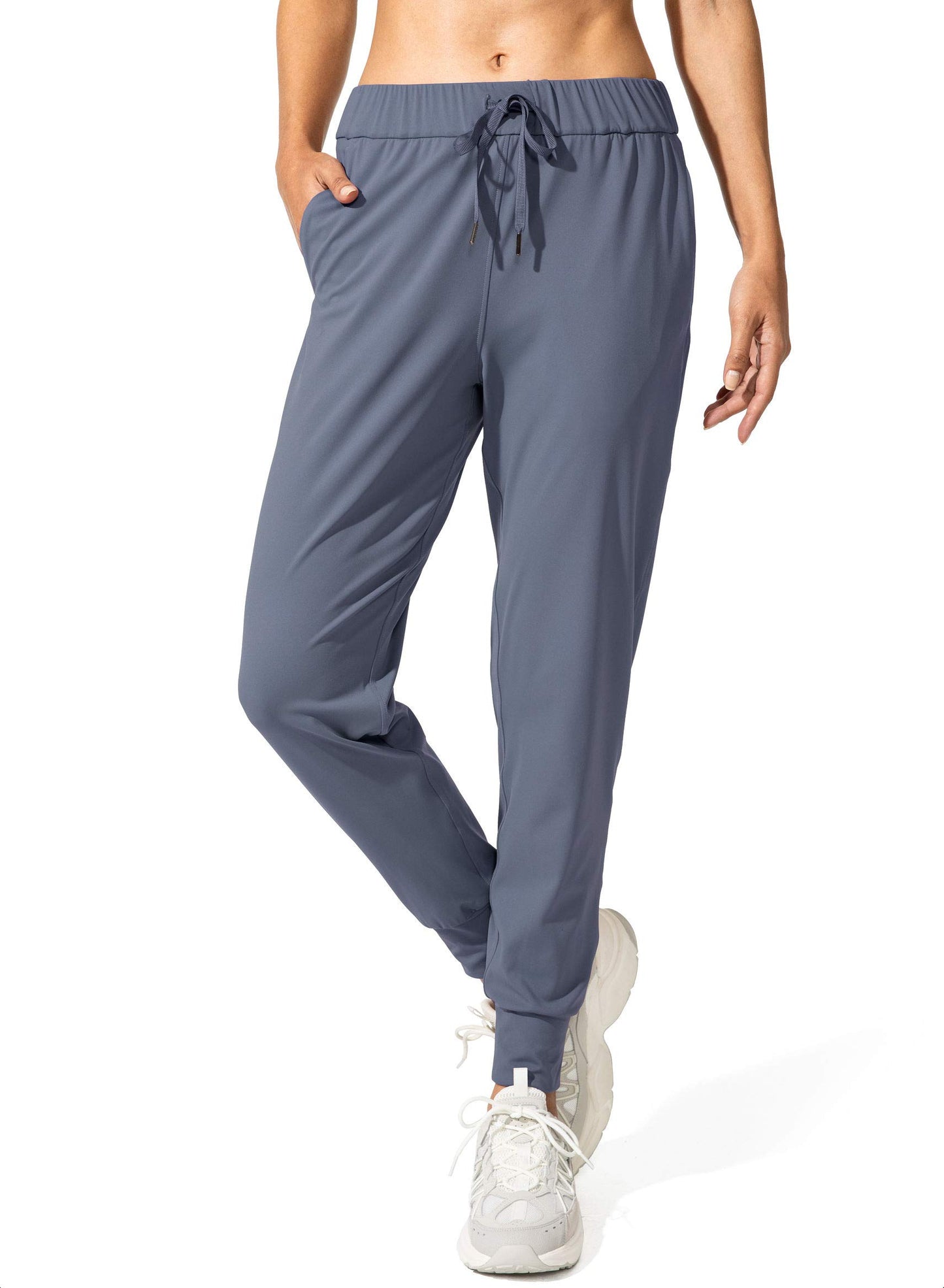 SANTINY Women's Joggers Pants Pockets Drawstring Running Sweatpants for Women Lounge Workout Jogging(Dusty Blue_S)