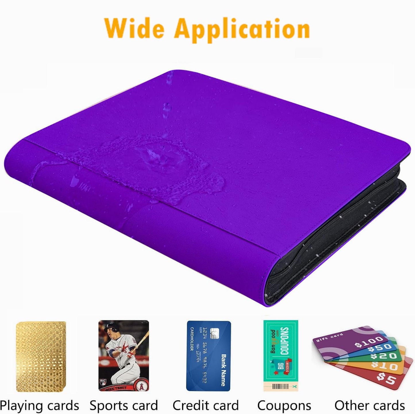 1000+ Pockets Trading Card Binder, 16 Pocket Ringless Side Loading Card Holder Album, Trading Card Album Fit for YuGiOh, MTG, TCG, Game Cards, Sports Cards, Business Cards (Purple)