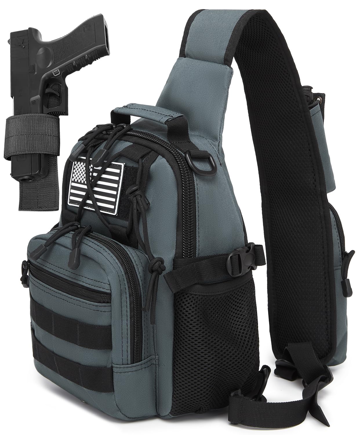 ATBP Small Tactical Holster Sling Backpack Accessories Shoulder Pouch Water Bottle & Radio Holder Crossbody Bag for Men