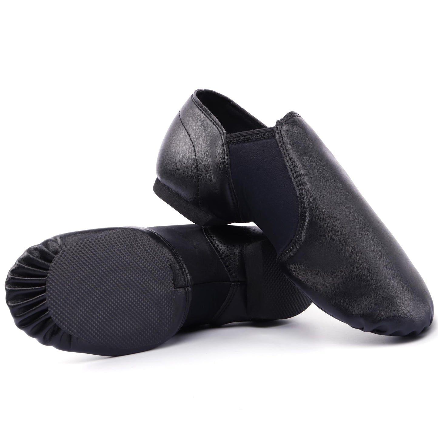 Linodes Unisex PU Leather Jazz Shoe EVA Sole Women/Men Dance Shoe-Black 7