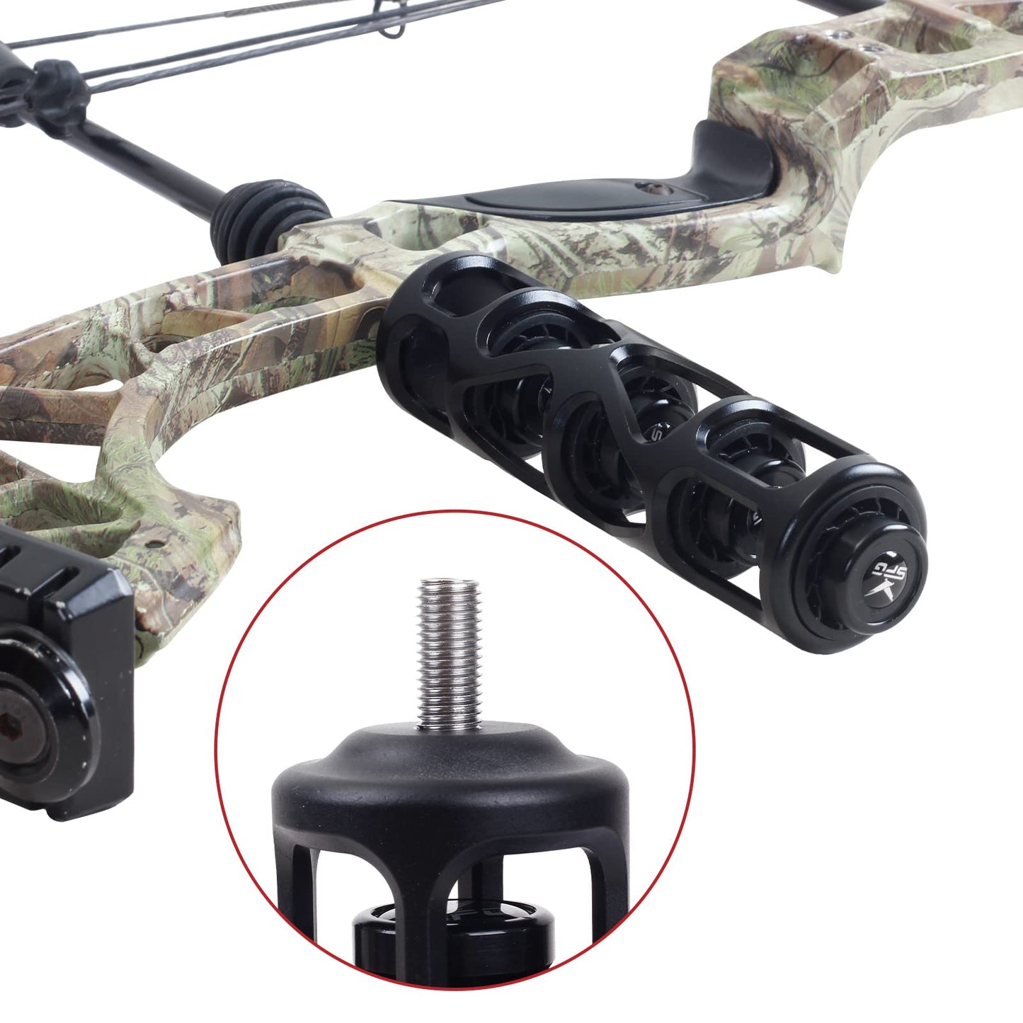 SOPOGER Bow Stabilizer for Compound Bow Recurve Bow Archery Stabilizers 5 Inch 6 Inch Bow Stabilizer Kit for Hunting Vibration Dampening